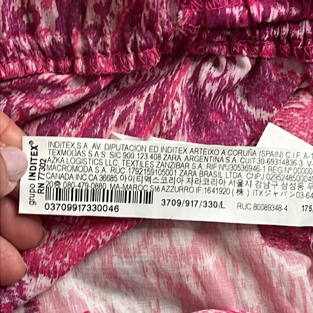 ZARA MAXI DRESS CUT OUT PATCHWORK PINK FUCHSIA LONG COTTON, 3709/917,size large - Picture 5 of 16